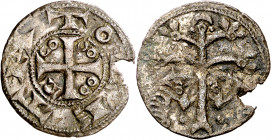 Alfonso VII (1126-1157). Toledo. Dinero. (M.M. A7:14.4, mismo ejemplar) (Imperatrix A7:14.4, mismo ejemplar) (AB. 94, mismo ejemplar) (V.Q. 5317a, mis...