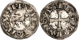 Alfonso VII (1126-1157). Taller indeterminado. Dinero. (M.M. A7:22.9) (Imperatrix A7.22.9, mismo ejemplar) (AB. 118, como Alfonso IX). Bella. Buen eje...