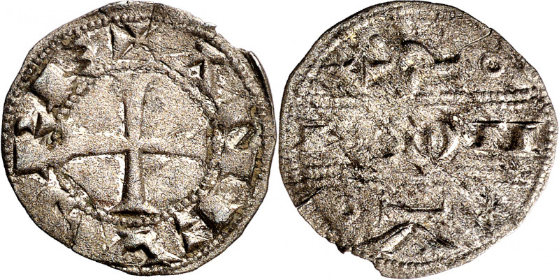 Alfonso VII (1126-1157). León. Dinero. (M.M. A7:25.1, mismo ejemplar) (Imperatri...