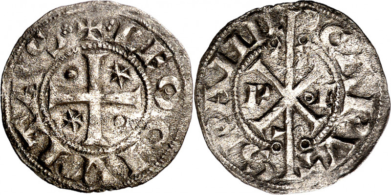 Alfonso VII (1126-1157). León. Dinero. (M.M. A7:26.4, mismo ejemplar) (Imperatri...