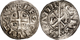Alfonso VII (1126-1157). León. Dinero. (M.M. A7:26.4, mismo ejemplar) (Imperatrix A7:26.4, mismo ejemplar) (AB. falta) (Bautista 82.1, mismo ejemplar)...