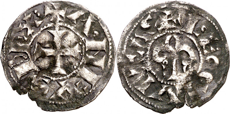 Alfonso VII (1126-1157). León. Dinero. (M.M. A7:27.3, mismo ejemplar) (Imperatri...