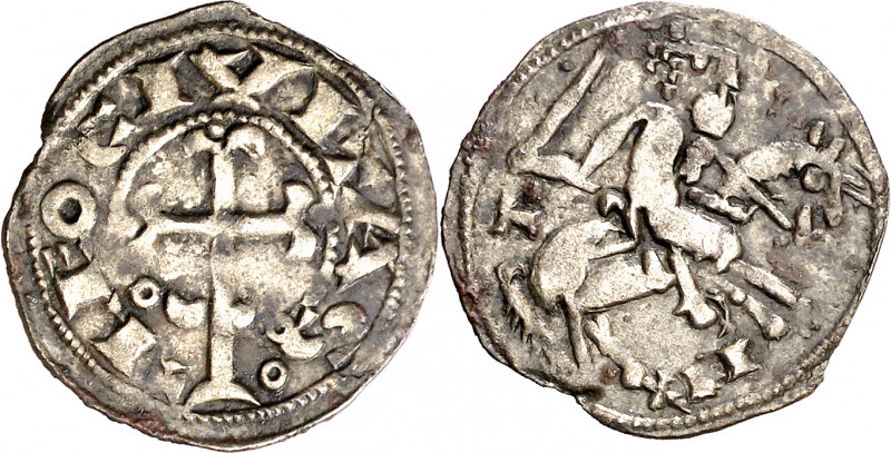 Alfonso VII (1126-1157). Toledo. Dinero. (M.M. A7:29.8, mismo ejemplar) (Imperat...