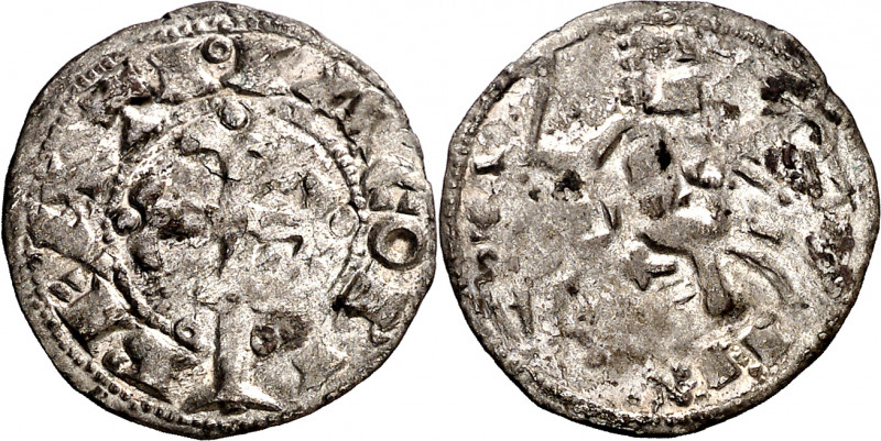 Alfonso VII (1126-1157). Santiago de Compostela. Dinero. (M.M. A7:29.11, mismo e...