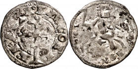 Alfonso VII (1126-1157). Santiago de Compostela. Dinero. (M.M. A7:29.11, mismo ejemplar) (Imperatrix A7:29.11, mismo ejemplar) (AB. falta) (NM. 108, m...