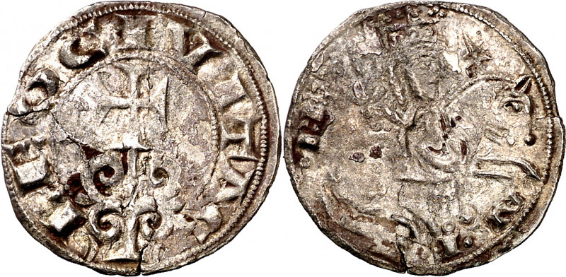 Alfonso VII (1126-1157). Nájera. Dinero. (M.M. A7:29.12, mismo ejemplar) (Impera...