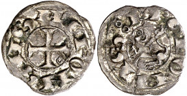 Alfonso VII (1126-1157). León. Dinero. (M.M. A7:31.1, mismo ejemplar) (Imperatrix A7:31.1, mismo ejemplar) (AB. 114, mismo ejemplar, como Alfonso IX) ...
