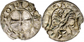 Alfonso VII (1126-1157). León. Dinero. (M.M. A7:47.5, mismo ejemplar, no menciona la I) (Imperatrix A7:47.5, mismo ejemplar) (AB. 90, mal descrito) (B...
