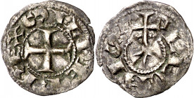 Alfonso VII (1126-1157). León. Meaja. (Imperatrix A7:49 (50).1, mismo ejemplar). Buen ejemplar. Única conocida. 0,36 g. MBC+.