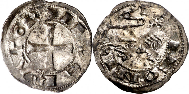 Alfonso VII (1126-1157). León. Dinero. (Imperatrix A7:52.8 (50), mismo ejemplar)...