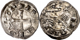 Alfonso VII (1126-1157). León. Dinero. (Imperatrix A7:52.8 (50), mismo ejemplar) (AB. falta). Bella. Brillo original. Rara y más así. 0,84 g. EBC/EBC-...