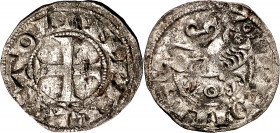 Alfonso VII (1126-1157). Taller indeterminado. Dinero. (Imperatrix A7:52.14 (25), mismo ejemplar) (AB. 85 var). Impurezas. Rara. 1,12 g. (MBC).