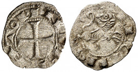 Alfonso VII (1126-1157). Taller de la Corte (posiblemente León) o Marca del Rey. Meaja. (Imperatrix A7:53.17, mismo ejemplar) (AB. falta). Oxidaciones...