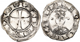 Alfonso VII (1126-1157). León. Dinero. (M.M. A7:54.15, mismo ejemplar) (Imperatrix A7:54.15, mismo ejemplar) (AB. 75.12). Bella. Ex Colección Guiomar,...