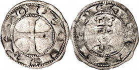 Alfonso VII (1126-1157). León. Dinero. (M.M. A7:54.18) (Imperatrix A7:54.18, mismo ejemplar) (AB. falta). Ligera oxidación limpiada. Buen ejemplar. Ex...