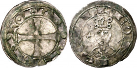 Alfonso VII (1126-1157). Taller de la Corte (posiblemente León) o Marca del Rey. Dinero. (Imperatrix A7:54.23 (50), mismo ejemplar) (AB. falta). Muy r...