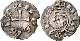 Alfonso VII (1126-1157). Taller indeterminado (posiblemente Salamanca). Dinero. (M.M. A7:56.3, mismo ejemplar) (Imperatrix A7:56.3, mismo ejemplar) (A...
