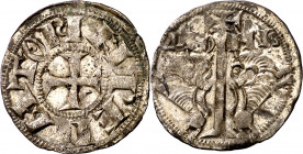 Alfonso VII (1126-1157). León. Dinero. (M.M. A7:64.1, mismo ejemplar) (Imperatrix A7:64.1, mismo ejemplar) (AB. 92, mismo ejemplar, mal descrita) (V.Q...