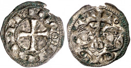 Alfonso VII (1126-1157). Santiago de Compostela. Meaja. (Imperatrix A7:67.5, mismo ejemplar) (AB. falta). Leve defecto de cospel. Muy atractiva. Rarís...