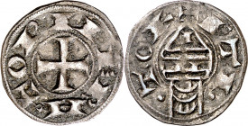 Alfonso VII (1126-1157). Toledo. Dinero. (M.M. A7:69.3, mismo ejemplar) (Imperatrix A7:69.3, mismo ejemplar) (AB. 96) (V.Q. 5324, mismo ejemplar). Atr...