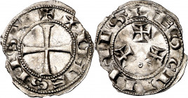 Alfonso VII (1126-1157). Abadía de Sahagún. Dinero episcopal. (M.M. A7:76.14, mismo ejemplar) (Imperatrix A7:76.14, mismo ejemplar) (AB. falta). Cospe...