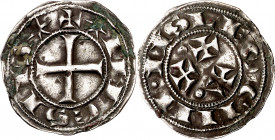 Alfonso VII (1126-1157). Abadía de Sahagún. Dinero episcopal. (M.M. A7:76.17) (Imperatrix A7:76.17, mismo ejemplar) (AB. falta). Mínimas manchitas. Mu...