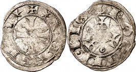 Alfonso VII (1126-1157). Abadía de Sahagún. Dinero episcopal. (Imperatrix A7:76.17, mismo ejemplar) (AB. 66.4 var). Rara. 0,92 g. MBC-.