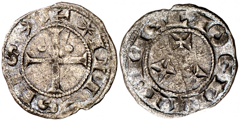 Alfonso VII (1126-1157). Abadía de Sahagún. Dinero episcopal. (M.M. A7:76.23, mi...