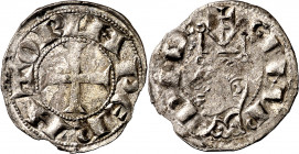 Alfonso VII (1126-1157). ¿León?. Dinero. (Imperatrix A7:98.2 (75), mismo ejemplar) (AB. 74 var). Limpiada. Rarísima. 0,78 g. (MBC+).