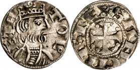 Sancho III (1157-1158). Osma. Dinero. (M.M. S3:1.6, mismo ejemplar) (Imperatrix S3:1.6, mismo ejemplar) (AB. 150). Leves manchitas. Atractiva. Ex Cole...