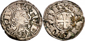 Sancho III (1157-1158). Taller indeterminado. Dinero. (Imperatrix S3:1.2, mismo ejemplar) (AB. 150.3). Leves manchitas. Atractiva. Rara. 1 g. MBC.