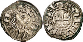 Sancho III (1157-1158). ¿Soria? Dinero. (Imperatrix S3:1.8, mismo ejemplar) (AB. falta). Bella. Ex Áureo & Calicó 03/12/2013, nº 1613. Rara. 0,82 g. M...