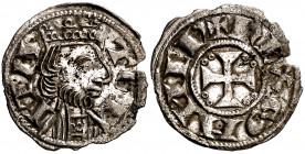 Sancho III (1157-1158). ¿Toledo?. Dinero. (Imperatrix S3:3.1, mismo ejemplar) (AB. 150.1 var). Cospel ligeramente faltado. Atractiva. Brillo original....