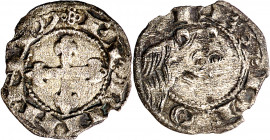 Fernando II (1157-1188). León. Meaja. (M.M. F2:5.2, mismo ejemplar) (Imperatrix F2:5.2, mismo ejemplar) (AB. falta). Cospel ligeramente faltado. Ex Áu...