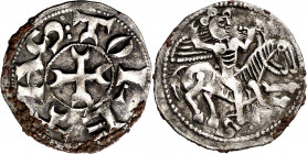 Fernando II (1157-1188). Soria. Dinero. (M.M. F2:8.19) (Imperatrix F2:8.19, mismo ejemplar) (AB. 170, como Alfonso VIII y ceca Segovia). Concreciones....