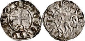 Fernando II (1157-1188). Soria. Dinero. (M.M. F2:11.14) (Imperatrix F2:11.13, mismo ejemplar) (AB. 159 var, como Alfonso VIII). Esta moneda y las cinc...