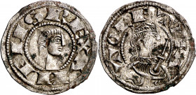 Fernando II (1157-1188). Toledo. Dinero. (M.M. F2:13.1) (Imperatrix F2:13.1, mismo ejemplar) (AB. 154, como Alfonso VIII). Mínimas manchitas. Atractiv...