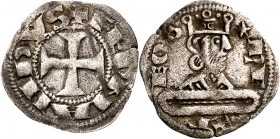Fernando II (1157-1188). Santiago de Compostela. Dinero. (M.M. F2:18.4, mismo ejemplar) (Imperatrix F2:18.4, mismo ejemplar) (AB. falta) (Bautista 177...