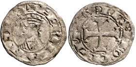 Fernando II (1157-1188). León. Dinero. (M.M. F2:22.1, mismo ejemplar) (Imperatrix F2:22.1, mismo ejemplar) (AB. falta). Atractiva. Rarísima. 0,72 g. M...