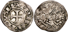 Fernando II (1157-1188). ¿León?. Meaja. (Imperatrix F2:26.6, mismo ejemplar) (AB. 102 var). Extraordinariamente rara. ¿Única conocida?. 0,46 g. MBC+/M...