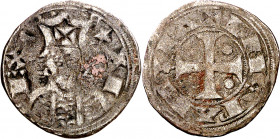 Fernando II (1157-1188). Santiago de Compostela o Ciudad Rodrigo. Dinero. (M.M. F2:32.1, mismo ejemplar) (Imperatrix F2:32.1, mismo ejemplar) (AB. 22,...