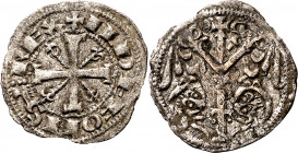 Alfonso IX (1188-1230). Taller indeterminado Dinero. (M.M. A9:1.17) (Imperatrix A9:1.16, mismo ejemplar) (AB. 144.1) (Orol. 6). Alguna concreción. Atr...
