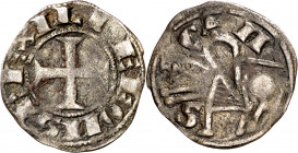 Alfonso IX (1188-1230). Taller indeterminado. Dinero. (M.M. A9:3.1, mismo ejemplar) (Imperatrix A9:3.2, mismo ejemplar) (AB. falta) (V.Q. 5350a, mismo...