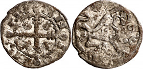 Alfonso IX (1188-1230). Ciudad Rodrigo. Dinero. (M.M. A9:5.14) (AB. 129) (Orol. 19). Muy escasa. 0,83 g. MBC+/MBC.