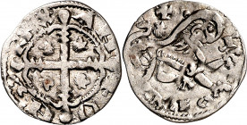 Alfonso IX (1188-1230). Santiago de Compostela. Dinero. (Imperatrix A9:5.18, mismo ejemplar) (AB. 130.2) (Orol. 20A). Escasa así. 0,66 g. MBC+.