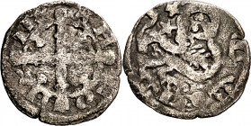 Alfonso IX (1188-1230). Taller de la Corte (posiblemente León) o Marca del Rey. Dinero. (M.M. A9:5.29) (Imperatrix A9:5.53, mismo ejemplar) (AB. 133.1...