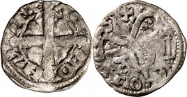 Alfonso IX (1188-1230). Taller indeterminado. Dinero. (M.M. A9:5.40) (Imperatrix A9:5.40, mismo ejemplar) (AB. 136) (Orol. 22). Escasa. 0,68 g. MBC/MB...