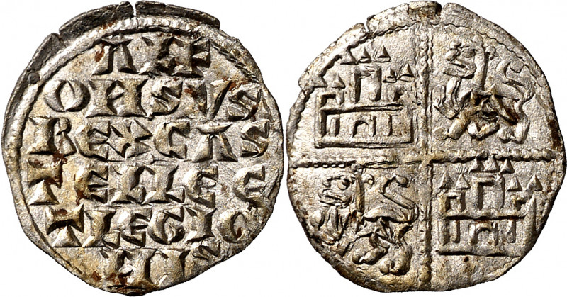 Alfonso X (1252-1284). ¿Burgos?. Dinero de las 6 líneas. (M.M. A10:4.1) (Imperat...