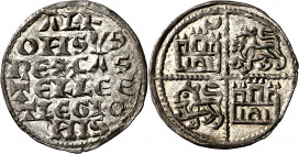 Alfonso X (1252-1284). ¿Sevilla?. Dinero de las 6 líneas. (M.M. A10:4.13) (Imperatrix A10:4.13, mismo ejemplar) (AB. 238). Vellón muy rico. Bella. Muy...