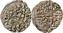 Alfonso X (1252-1284). Taller indeterminado. Dinero de las 6 líneas. (Imperatrix A10:4.29 (50), mismo ejemplar) (AB. falta). Muy rara. Única conocida....